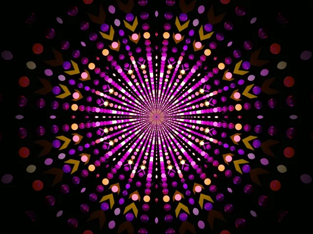 อุโมงค์นีออนแมนดาลาจุดเบิร์ส 4:3 คลาสสิค 60fps สกรีนเซฟเวอร์ VJ Loop