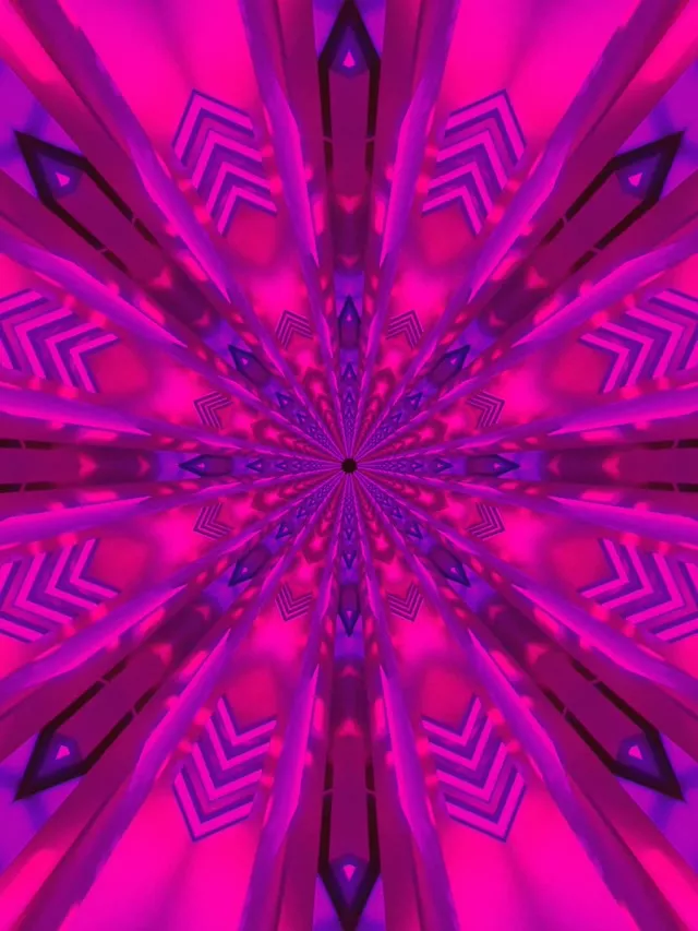 Neono Tunelis Purpurinis Kaleidoskopas Sprogimas VJ Loop 3:4 iPad Portrait 60fps Ekrano Užsklanda