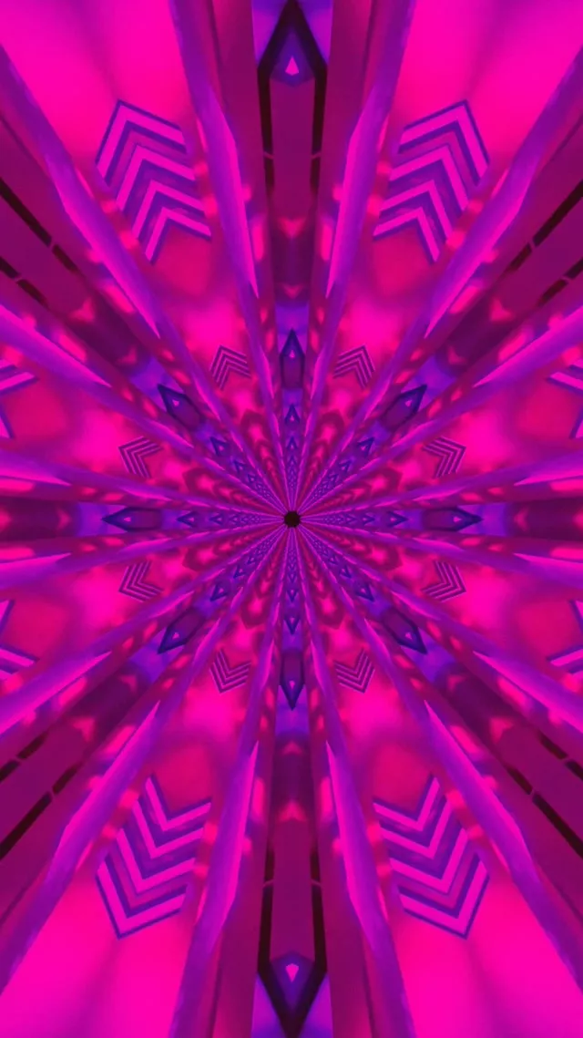 Tunel Neon Caleidoscop Stea Explozie VJLoops 9:16 Reels 60fps Screensaver