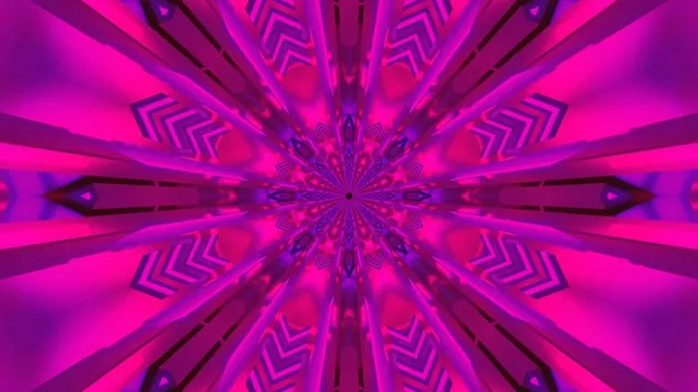 Neon Tunnel Pink Purple Kaleidoscope 4k uhd 60fps screensaver Vj loop