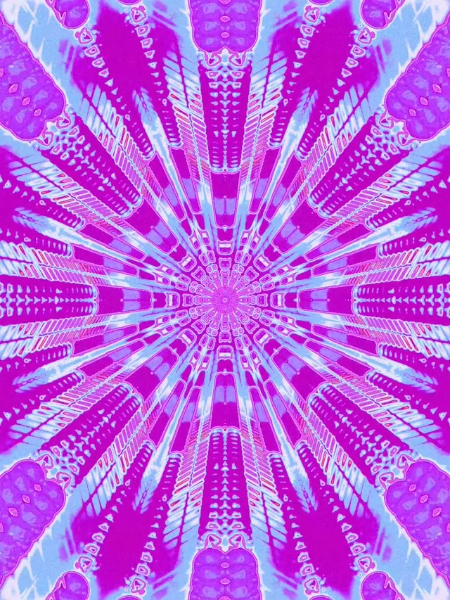 ネオントンネル マゼンタ フラクタル カレイドスコープ バースト VJループ 3:4 iPad ポートレート 60fps スクリーンセーバー