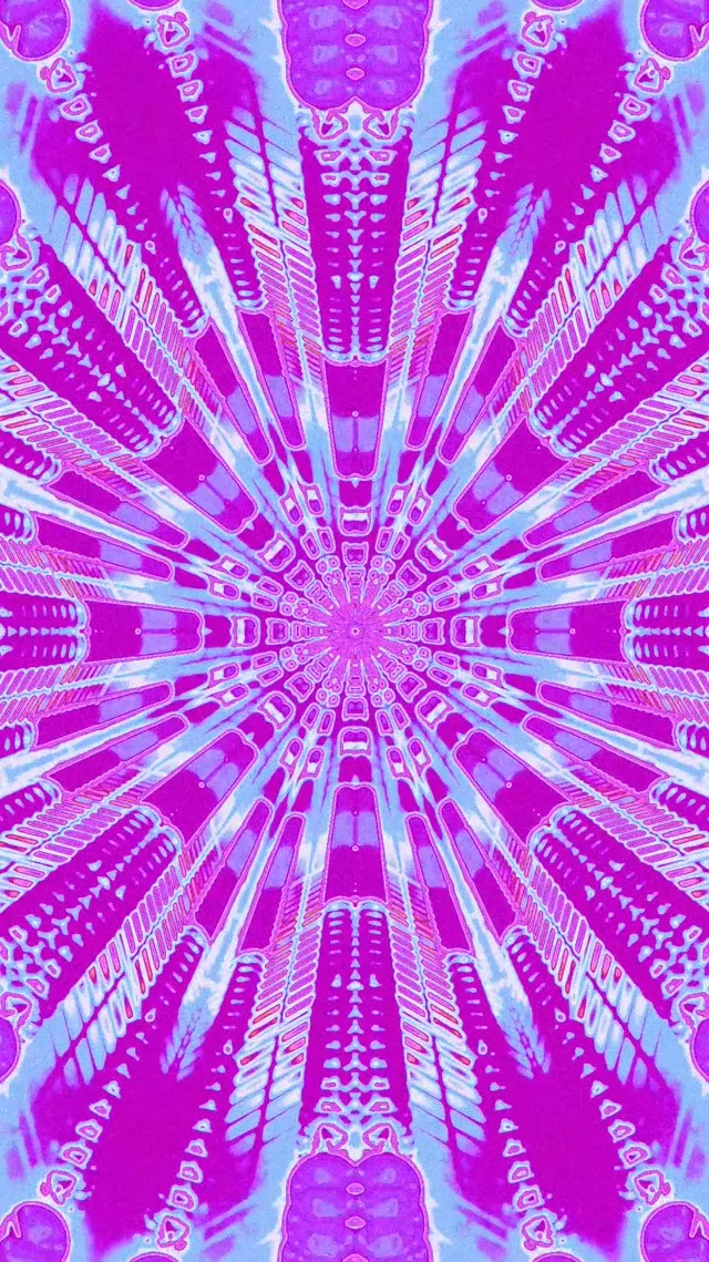 Neon Tunnel Fraktal Kaleidoskop Burst VJ Loop 9:16 Reels 60fps Pauseskærm