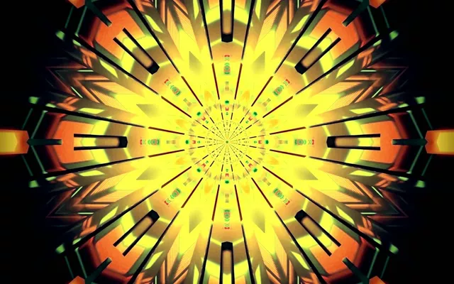 Neon Tunnel Kaleidoscope Burst VJ Loop 60fps 16:10 MacBook Screensaver
