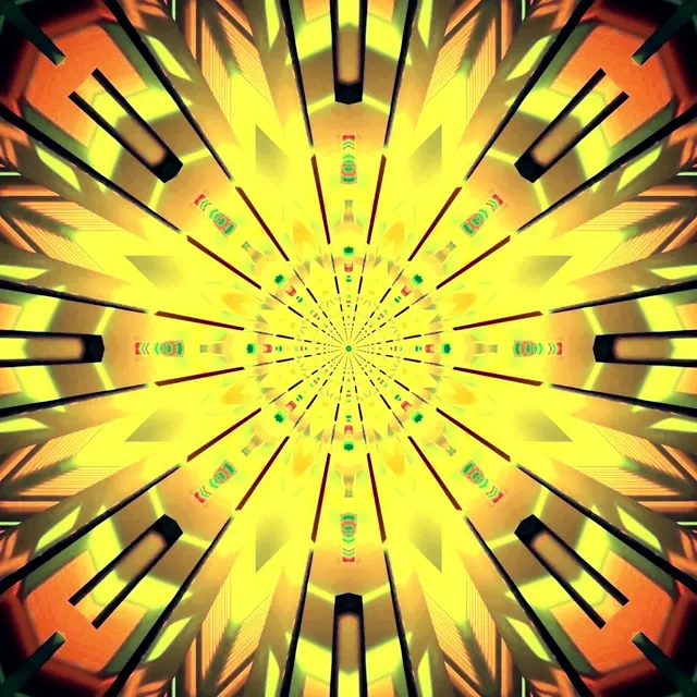 Neon Tunnel Kaleidoscope Burst VJ Loop 1:1 Square 60fps Screensaver