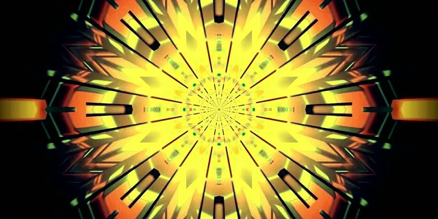 Neon Tunnel Kaleidoscope Burst VJ Loop 2:1 Univisium 60fps Screensaver