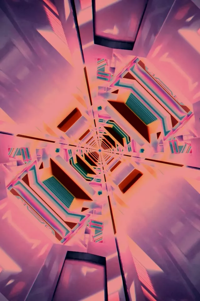 नीयन टनल पिंक वॉर्टेक्स VJ Loop 2:3 Photo Portrait 60fps स्क्रीनसेवर