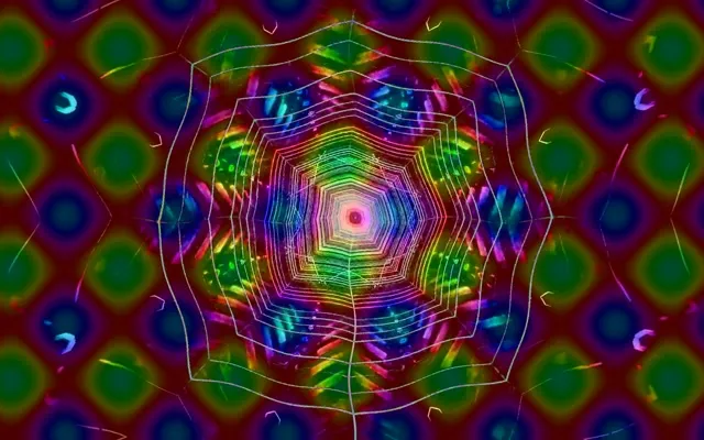 Neon Tunnel Regnbue Net Hvirvel VJ Loop 60fps 16:10 MacBook Pauseskærm