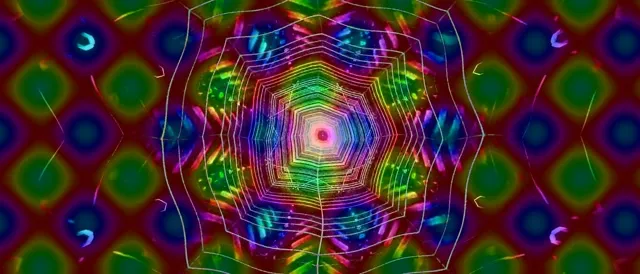 Vj loop Neon Tunnel Rainbow Web Vortex 21:9 Ultrawide 60fps Screensaver