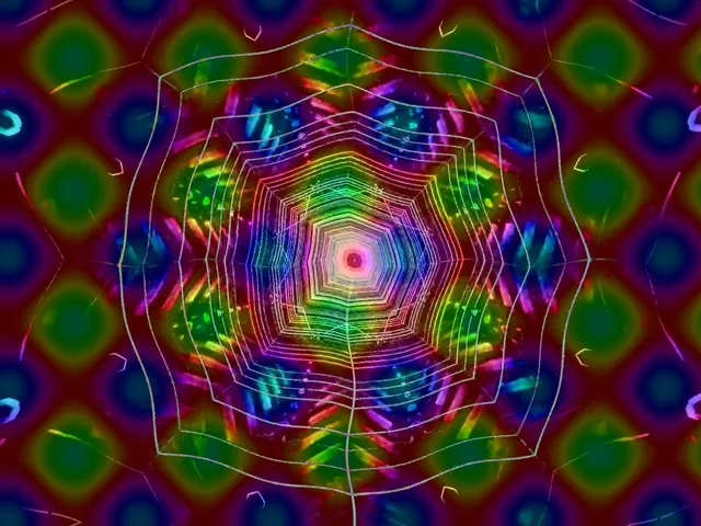 Neontunnel Regnbue Edderkopp Nett Virvel VJ Loop 4:3 Klassisk 60fps Skjermsparer