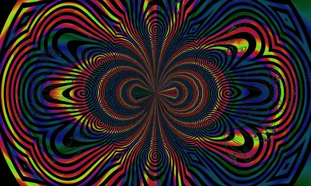 Neon Tunnel Spirale Kaleidoskop VJ Loop 5:3 Wide 60fps Bildschirmschoner