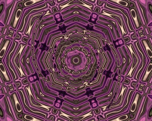 نفق نيون بنفسجي فراكتال كاليدوسكوب 5:4 صناعي 60fps شاشة توقف Vj Loop