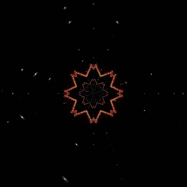 Túnel Neon Estrela Caleidoscopio VJ Loop 1:1 Cadrado 60fps Protector de Pantalla