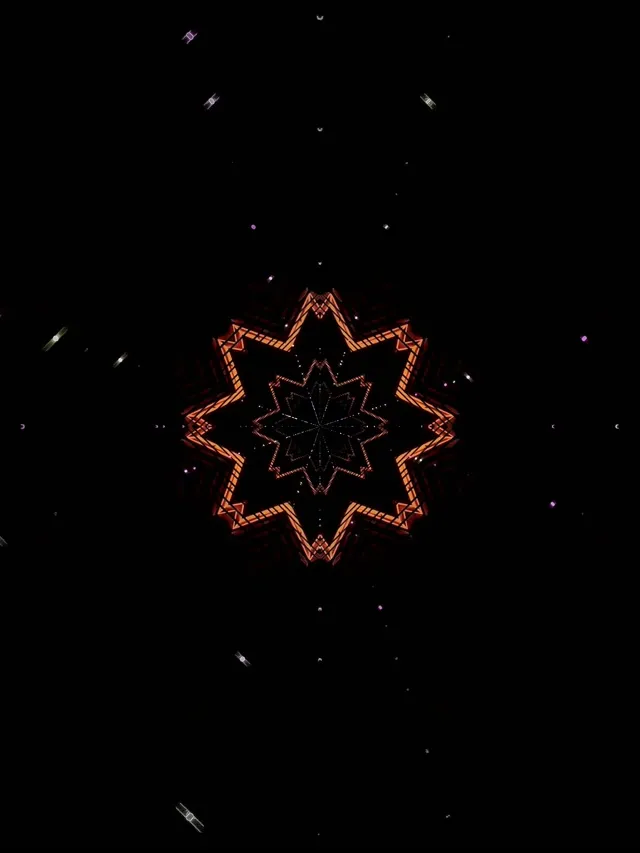 Terowong Neon Bintang Kaleidoskop VJ Loop 3:4 iPad Portrait 60fps Screensaver