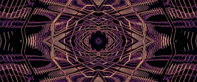 Neon Tunnel Kaleidoscope Gold Purple Vj Loop 2.39:1 Cinemascope 60fps Screensaver