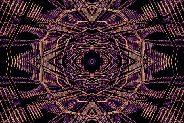 Neon Tunel Kaleidoskop Vj Loop 3:2 Surface 60fps Screensaver Zlatno Ljubičasto