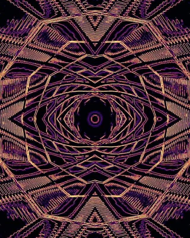 Neonowy Tunel Złoty Fioletowy Kalejdoskop Vj Loop 4:5 Instagram 60fps Wygaszacz
