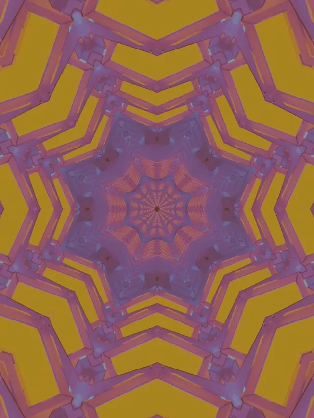 Neona Tunelis Purple Gold Zvaigzne Ekrānsaudzētājs 3:4 iPad Portrait 60fps VJ Loop