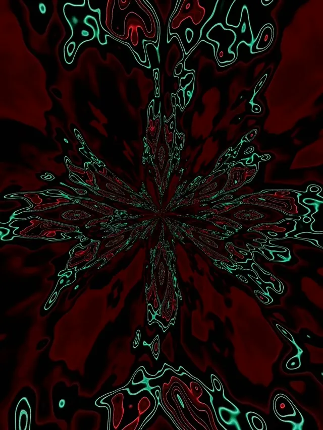 Neon Tunel Fraktalni Cvet VJ Loop 3:4 iPad Portrait 60fps Screensaver