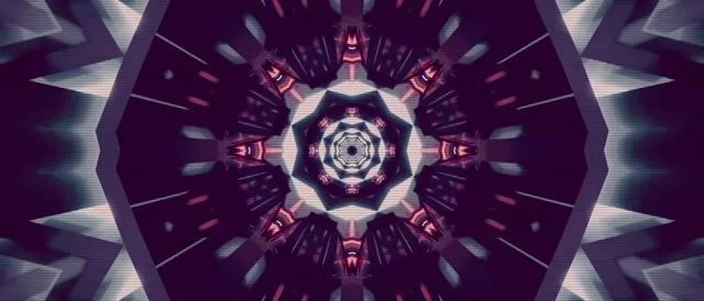 Neon Tunnel Purple Kaleidoscope 21:9 Ultrawide 60fps Screensaver VJ Loop