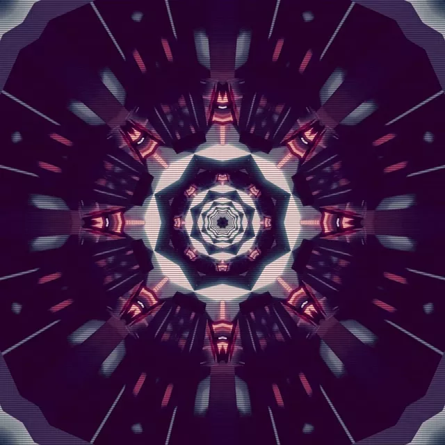 Neon Tunelis Violetinis Kaleidoskopas Ekrano užsklanda 1:1 Kvadratas 60fps VJ Loop