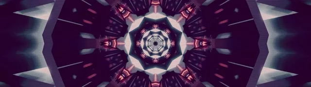 Terowongan Neon Ungu Kaleidoscope Screensaver 32:9 Super Ultrawide 60fps Vj Loop