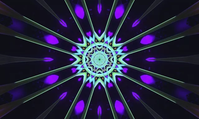 Neon Tunnel Fiolett Mandala Skjermsparer 5:3 Wide 60fps VJ Loop