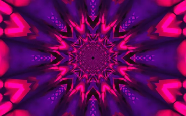 Neon Tunnel Kaleidoscope Star Burst VJ Loop 16:10 MacBook 60fps Screensaver