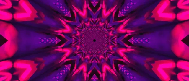 Neon Tunnel Fractal Kaleidoscope Burst VJ Loop 21:9 Ultrawide 60fps Screensaver