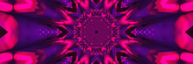 Neon-Tunnel Kaleidoskop Stern Burst 3:1 Dreifach Breit 60fps Bildschirmschoner VJ Loop