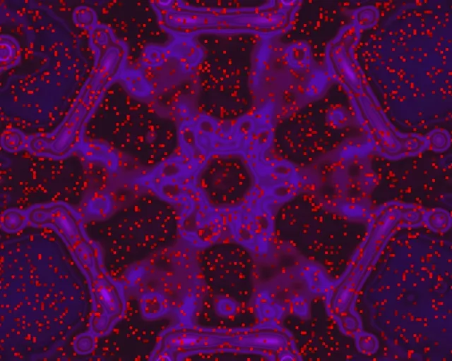 نفق نيون بنفسجي أحمر فراكتال كاليدوسكوب Vj Loop 5:4 صناعي 60fps شاشة توقف