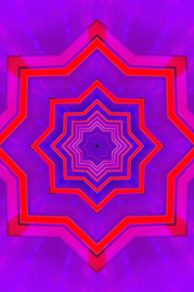 霓虹隧道星形漩涡 VJLoops 2:3 照片竖屏 60fps 屏保