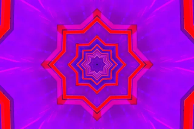 Neon Τούνελ 8-Σημείων Αστέρι Δίνη VJLoops 3:2 Surface 60fps Προφύλαξη Οθόνης