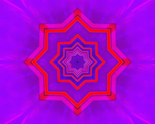 מנהרת ניאון כוכב 8 נקודות מערבולת 5:4 תעשייתי 60fps שומר מסך VJ Loop