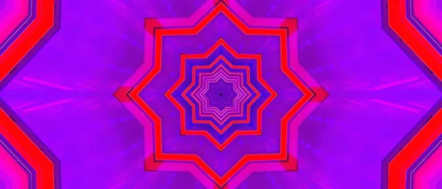 Neon Tunnel Purple Red Star Vortex Vj Loop 21:9 Ultrawide 60fps Screensaver