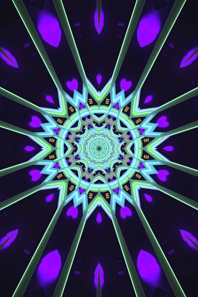 Neon Tunneli Violetti Tähti 60fps Näytönsäästäjä PC 2:3 Portrait VJ Loop