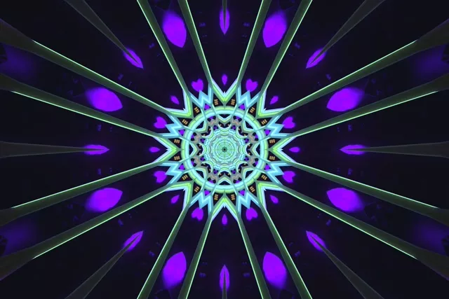 Neon Tunnel Lilla Täht Mandala 3:2 surface 60fps Ekraanisäästja VJ Loop