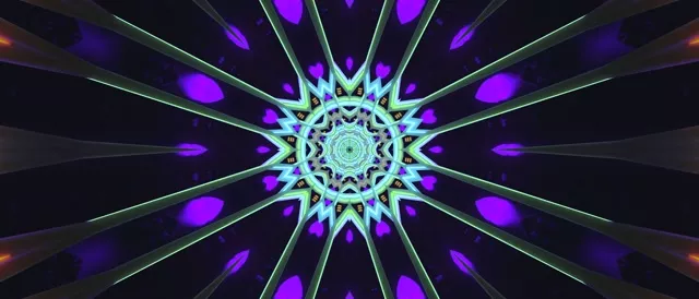Neon Tunnel Purple Star Mandala Screensaver 21:9 Ultrawide 60fps VJ Loop