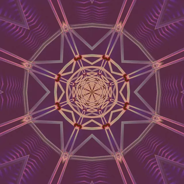 Neon Tunnel Purple Star Mandala Vj Loop 1:1 Square 60fps Screensaver