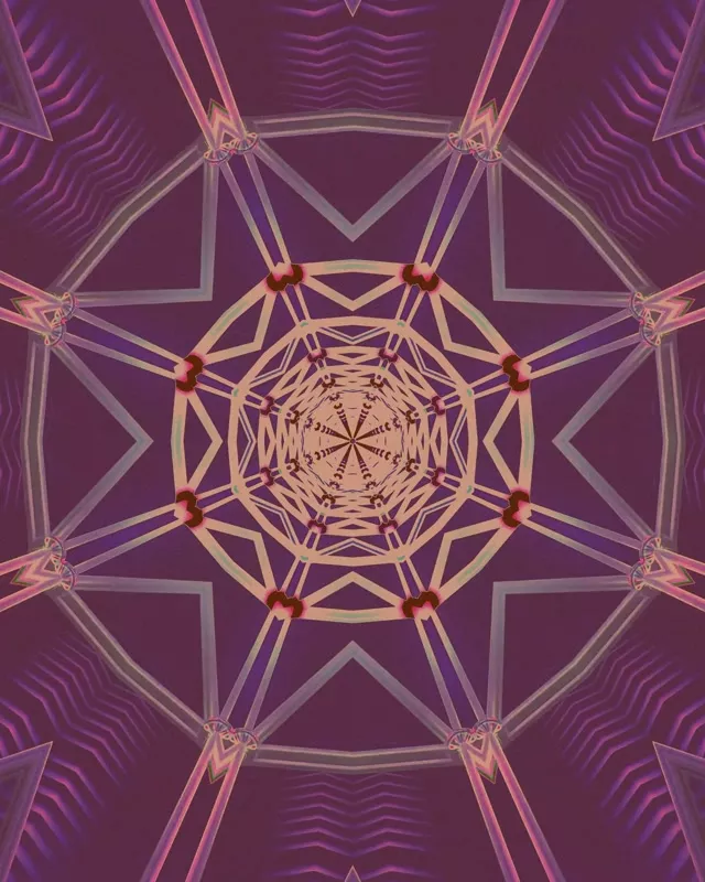 Neon Tunel Ljubičasta Zvijezda Mandala VJ Loop 4:5 Instagram 60fps Screensaver