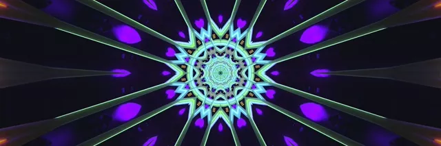 Neon Tunelis Violetinė Žvaigždė Ekrano Užsklanda 3:1 Triple Wide 60fps VJ Loop