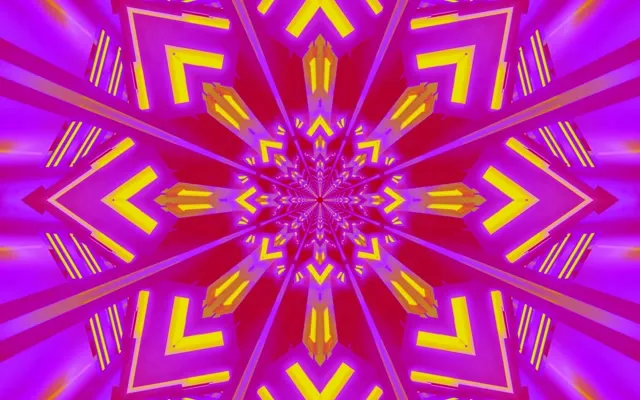 Neon Tunnel Kaleidoscope Burst VJ Loop 60fps 16:10 Macbook Screensaver