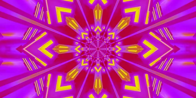 Neon Tunnel Kaleidoscope Star Burst 2:1 Univisium 60fps Screensaver Vj Loop
