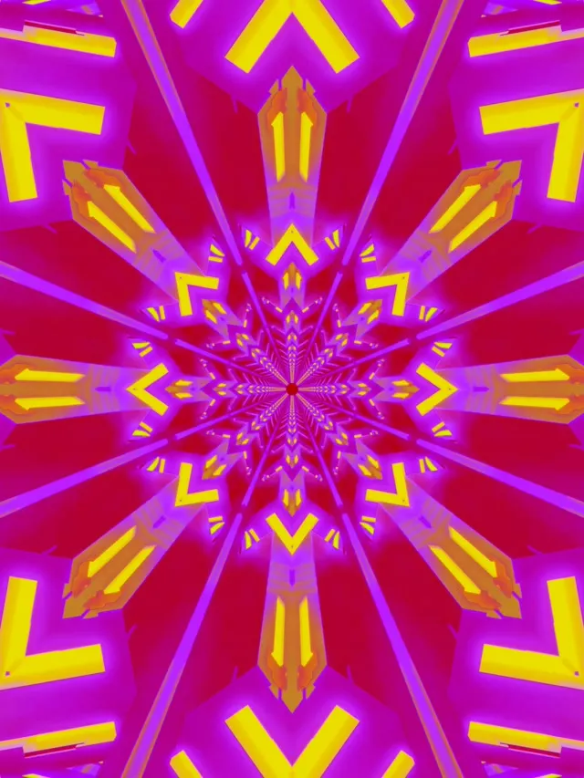 Neoninės tunellis kaleidoskopas žvaigždė sprogimas VJLoops 3:4 iPad vertikalus 60fps ekrano užraktis