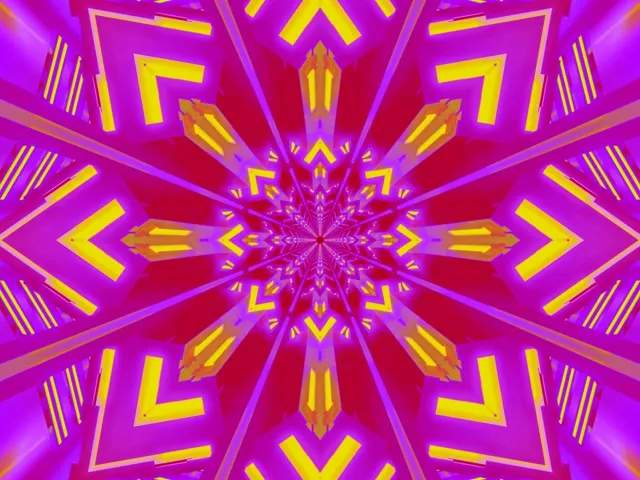 Tunnel Neon Esplosione Stella Caleidoscopio 4:3 Classico 60fps Screensaver Vj Loop