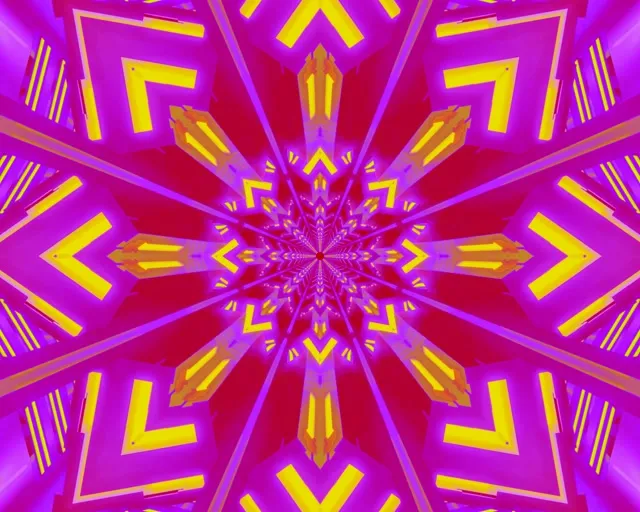 Neon Tunel Kaleidoskop Hvězdný Výbuch 60fps 5:4 Industrial Spořič VJ Loop