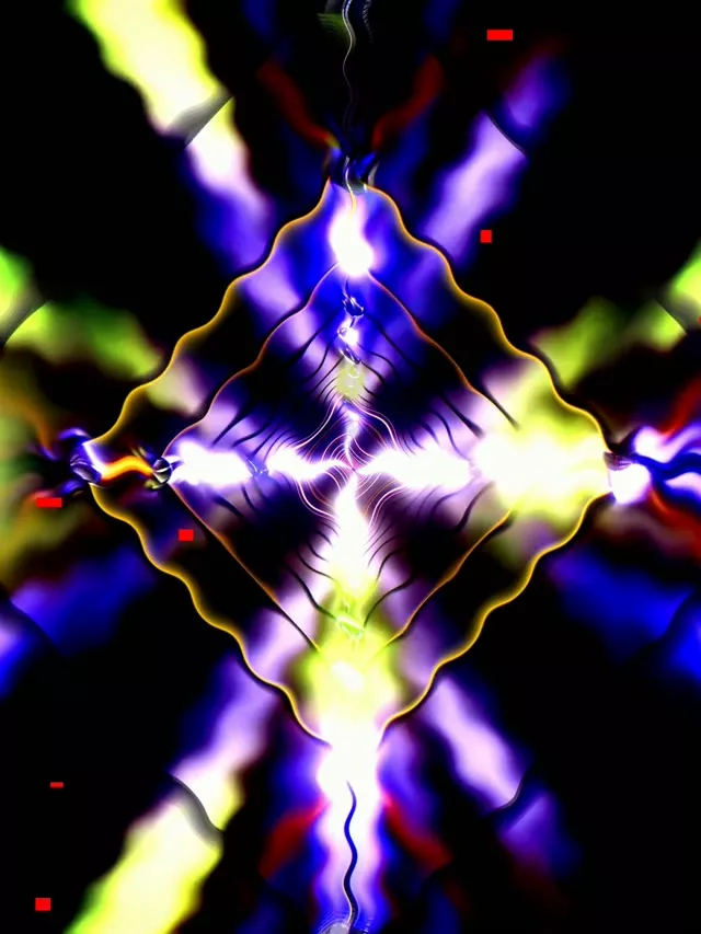 Neon Tunel Vijolično Rumeno Ohranjevalnik Zaslona 3:4 iPad Portret 60fps VJ Loop