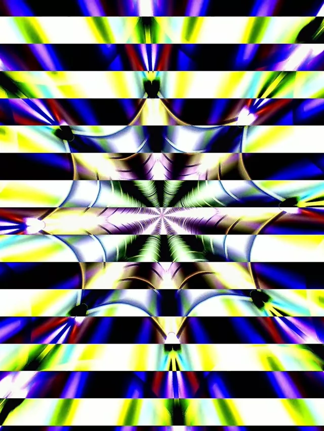 Neon Tunnel Radial Burst Stripes 3:4 iPad Portrait 60fps VJLoops Screensaver