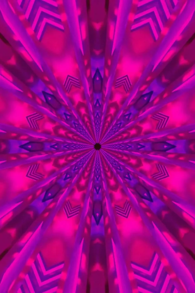 Neon Tunnel Radial Chevron Burst 9:16 60fps Screensaver VJ Loop