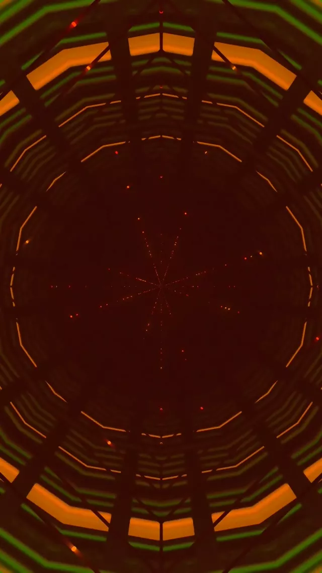 Neon Tonnel Radiale Ster Bars Oranje VJLoops 9:16 Reels 60fps Skermbespaarder