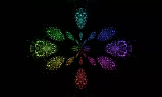 네온 터널 무지개 크로스 소용돌이 VJLoops 5:3 와이드 60fps 화면보호기